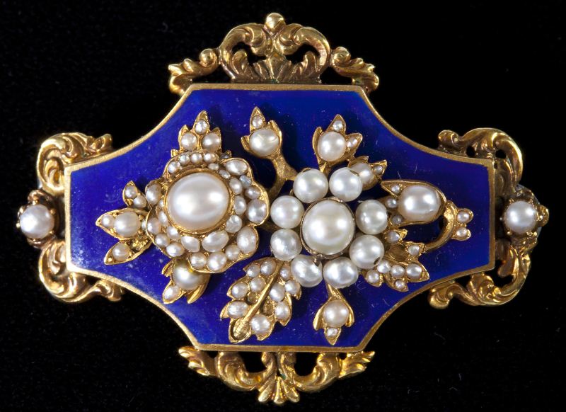 Victorian Pearl Enameled Gold 15bb16