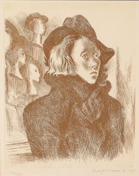Raphael Soyer NY 1899 1987 Passerby lithograph 15bc0d