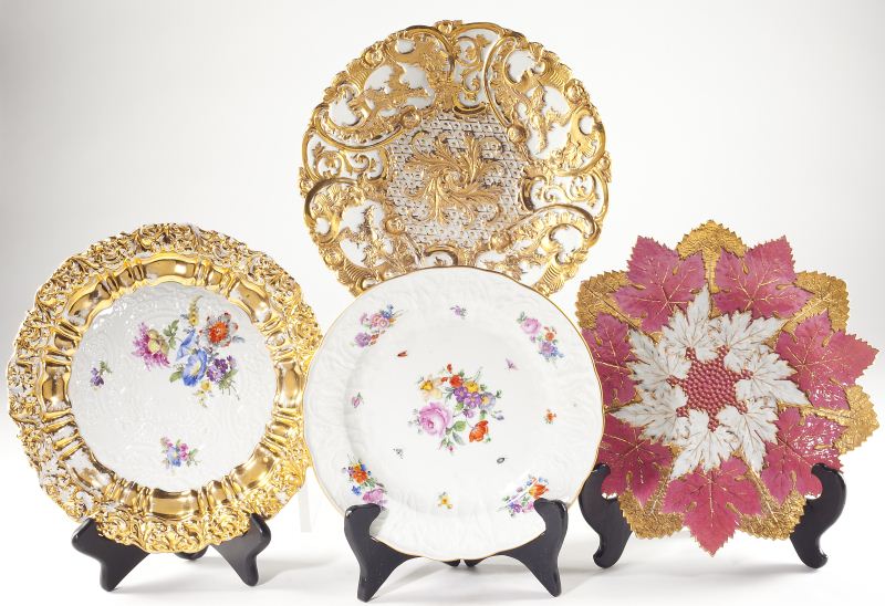 Group of Four Meissen Platesall