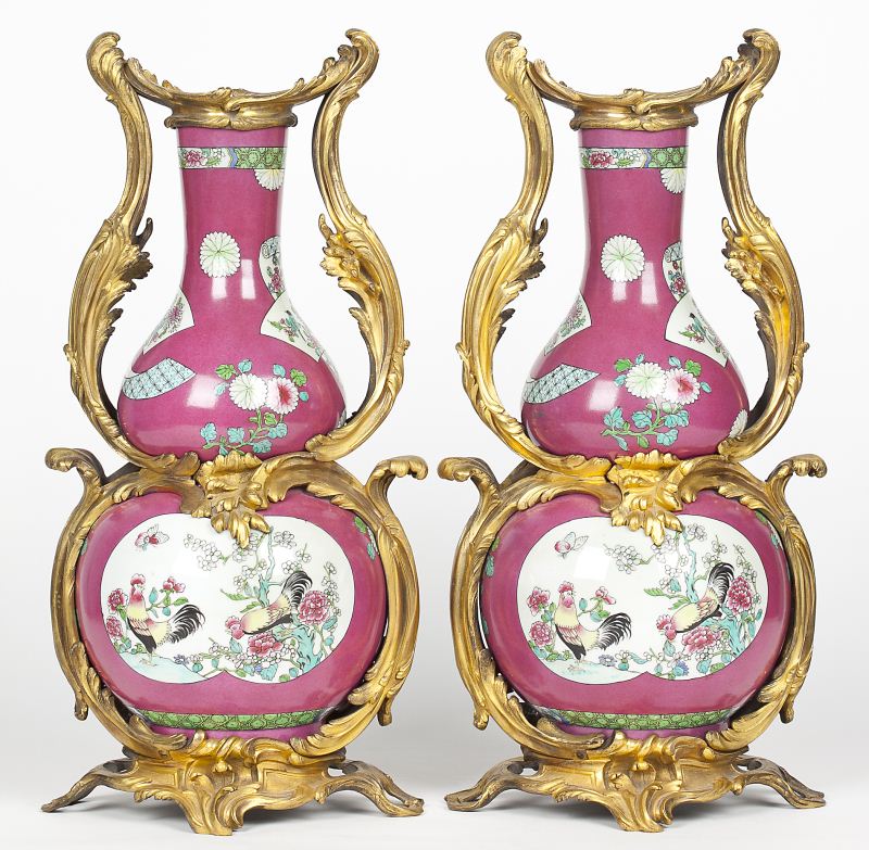 Pair of Samson Ormolu Mounted Vases19th 15bc3a