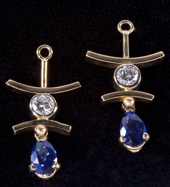 Sapphire and Diamond Ear Jackets 15bc5e