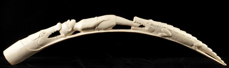 African Carved Ivory Tuskthe bridge
