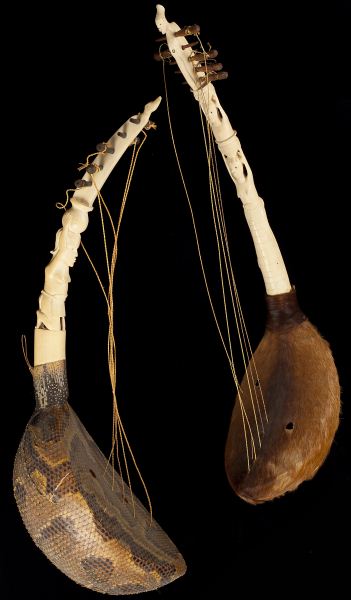 Pair of African Ivory Neck Musical Instruments20th