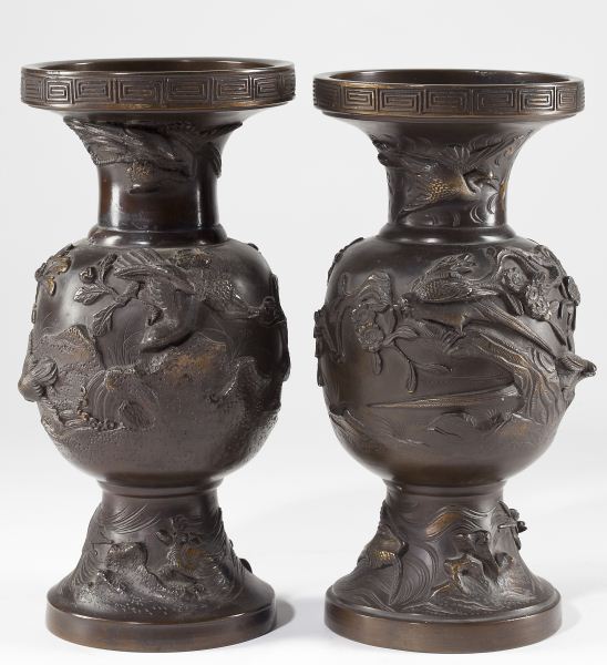 Pair of Japanese Bronze Vases20th 15bca7