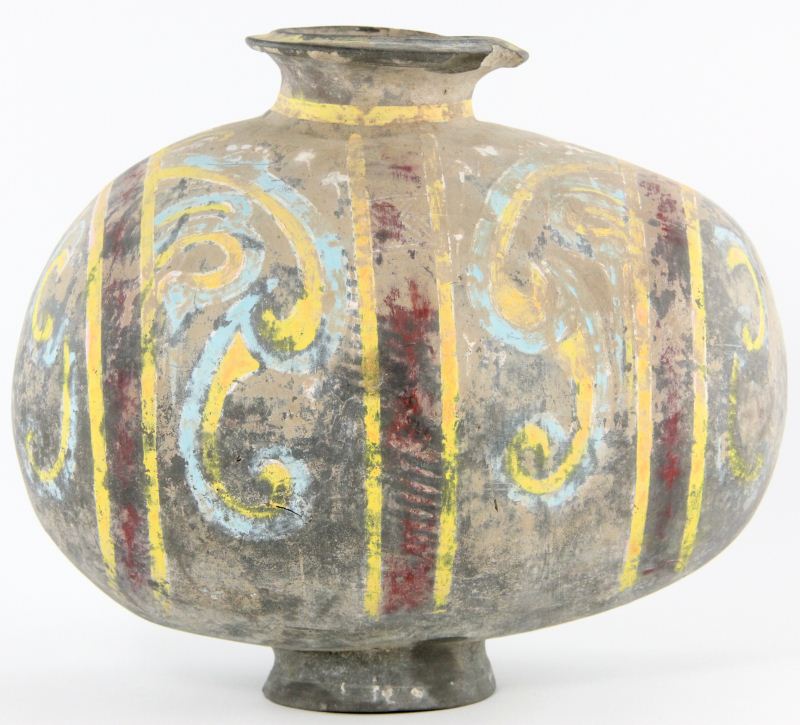 Chinese Painted Pottery Cocoon Jarthe