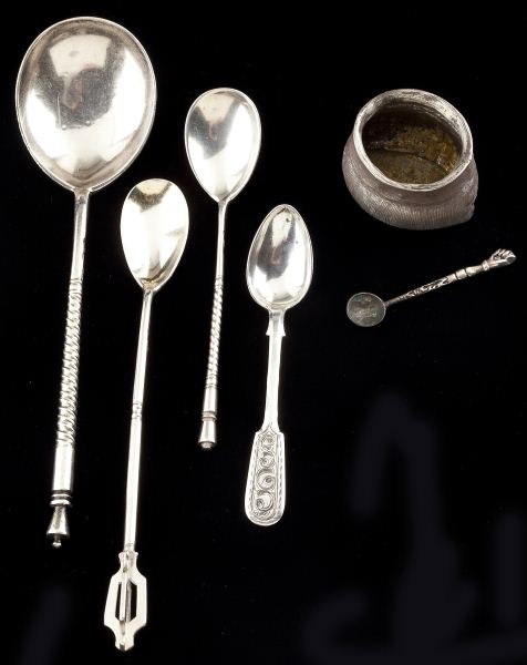 Russian Silver Grouping(6) pieces including: