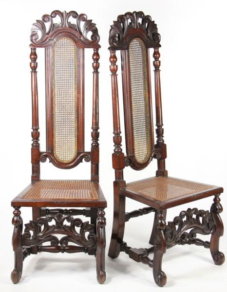 Pair of Jacobean Revival Hall Chairscirca 15bdce