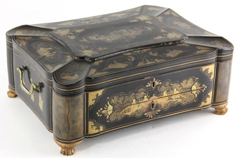 Chinoiserie Lacquered Sewing Chestrectangular 15bdcf