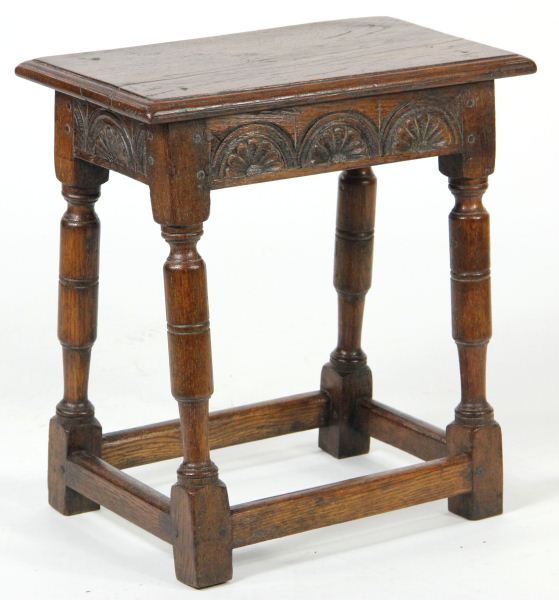 Jacobean Revival Oak Side Tablefloral 15bddc