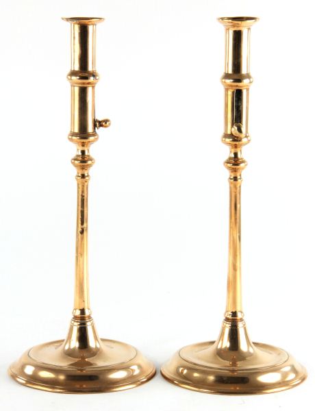 Pair of Copper Push Up Candlesticks19th 15bdfc