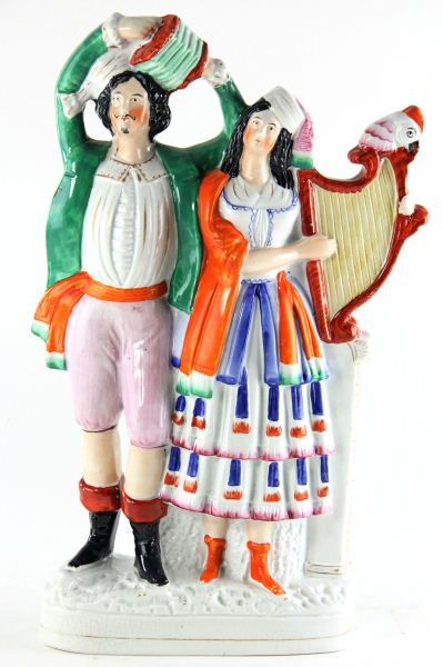 Staffordshire Figural 19th Centurygypsies 15be13