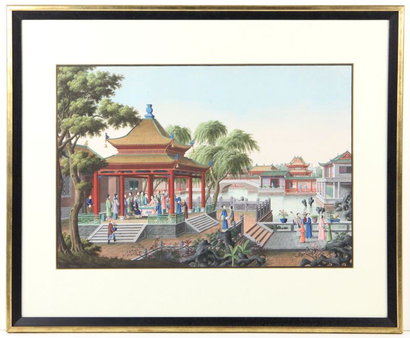 Chinese Export Painting circa 1830gouache 15be22
