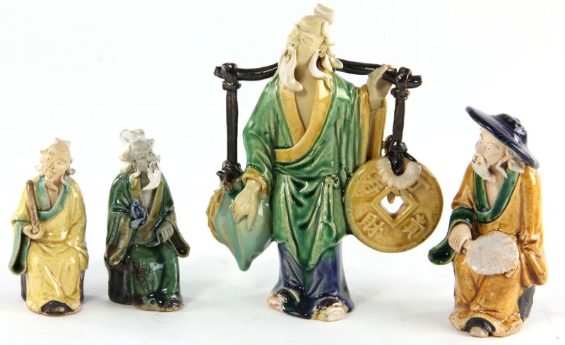 Four Chinese Mud Figures20th century 15be4b