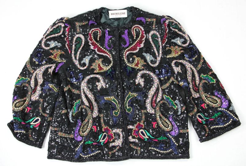 Sequined and Beaded Evening Jacketwith 15be57