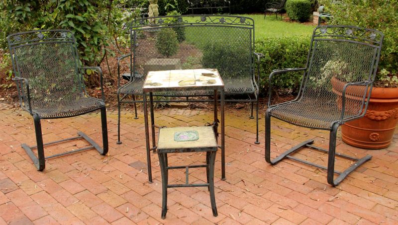 Vintage Wrought Iron Patio Set 5  15be6d