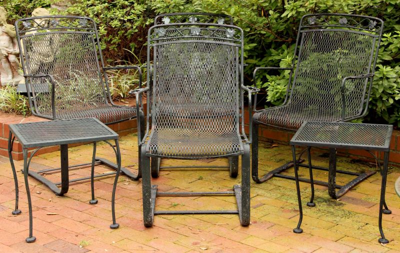 Vintage Wrought Iron Patio Set 6  15be72