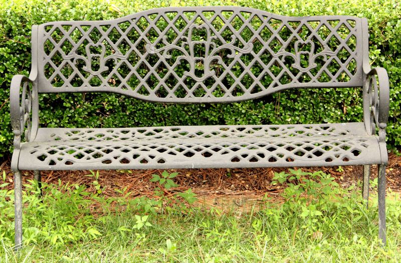 Cast Iron Garden Benchwith lattice 15be7f