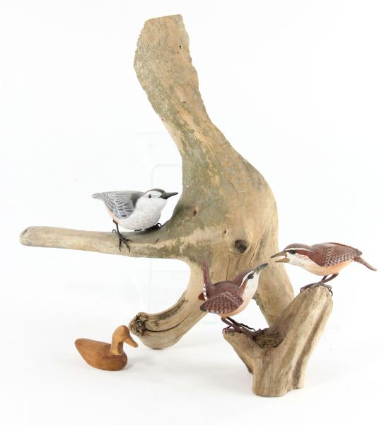 Three Artist Signed Bird Carvingsthe