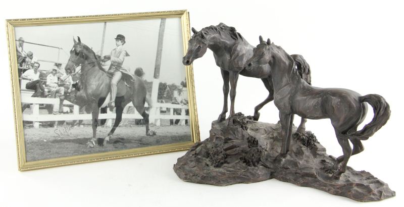 Horse Sculpture and Photographplaque