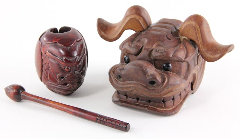 Two Asian Wood Carvingsthe first a Japanese