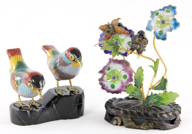 Three Chinese Cloisonn? Birdsincluding