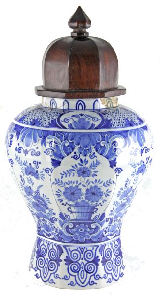 Large Delftware Urn 19th Centuryhand-painted