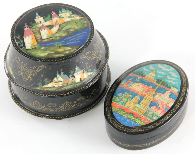 Two Russian Lacquered Boxeseach