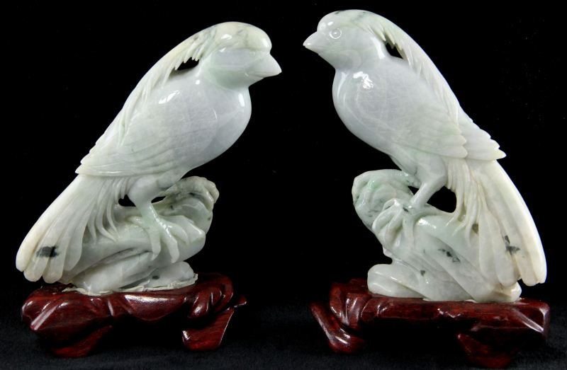 Pair of Asian Hardstone Phoenix 15bf70