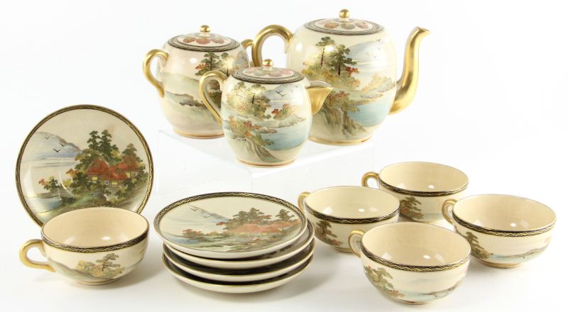 Japanese Satsuma Tea Set(13) pieces