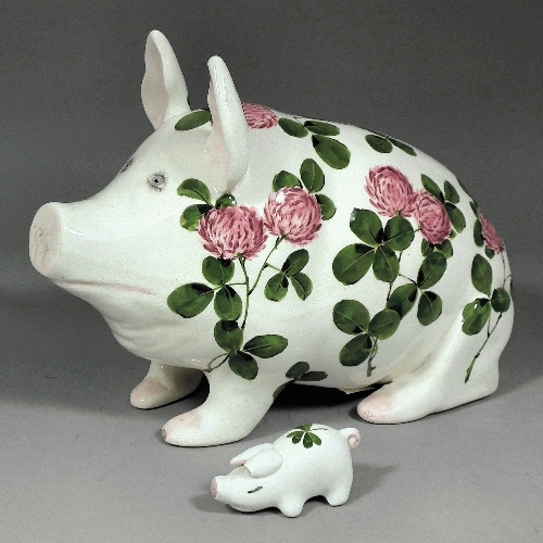 A Plichta pottery pig painted with 15bfeb