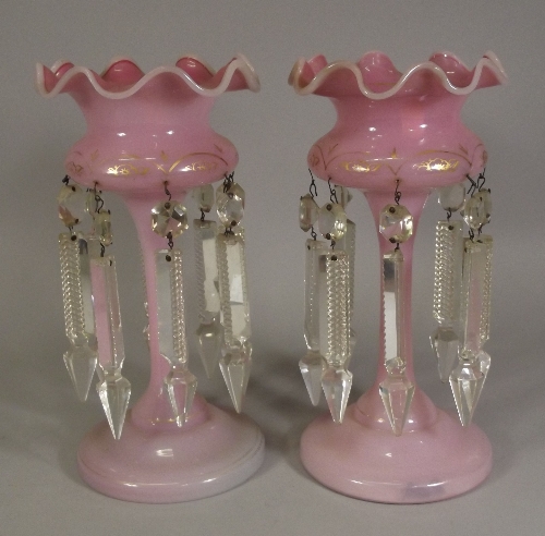 A pair of 19th Century Bohemian pink