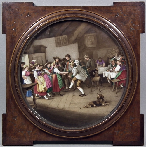 A Vienna porcelain circular plaque