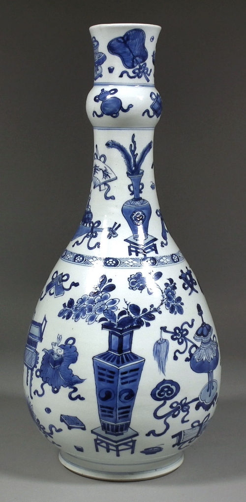 A Chinese blue and white porcelain baluster