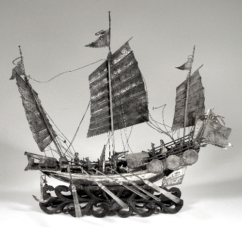 A Chinese silvery metal model of