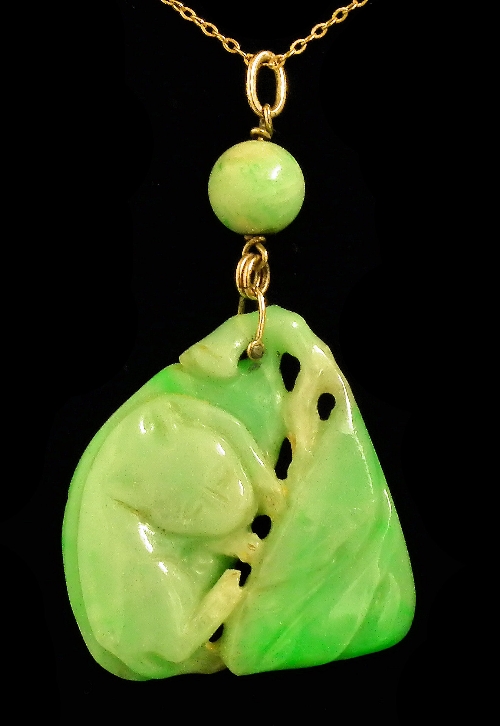 A Chinese pale green celadon jade 15c023