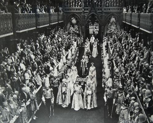 An enlarged photograph of the Coronation