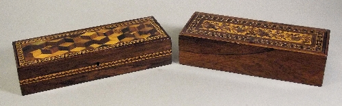 Two Victorian rosewood and Tunbridge 15c094