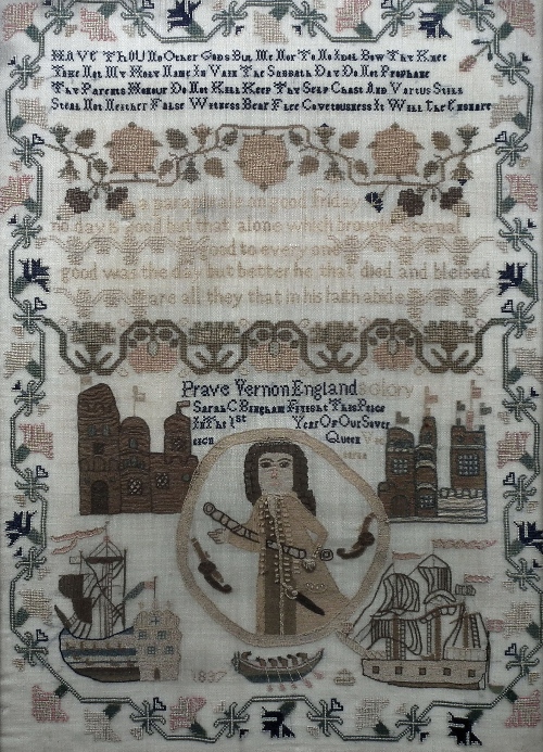 An early 19th century sampler worked