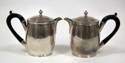A pair of George V silver bulbous