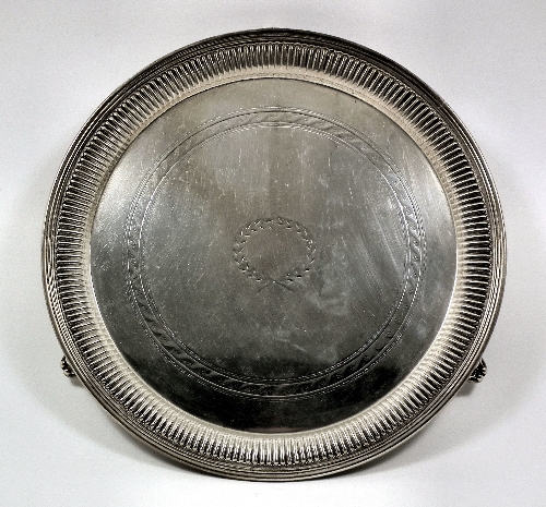 A Victorian silver circular salver