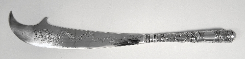 A Chinese silvery metal paper knife