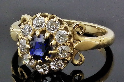 A modern 18ct gold mounted sapphire