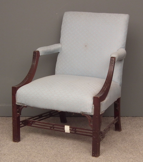 A mahogany ''Gainsborough'' armchair