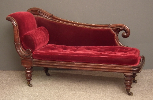 A Victorian mahogany framed chaise 15c1bb
