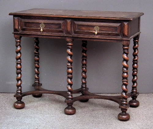 An old oak rectangular side table