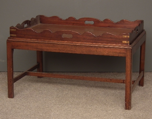 A large mahogany rectangular tray of