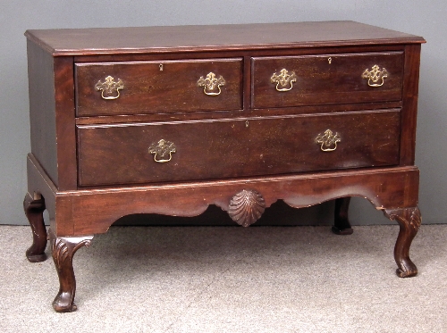 A mahogany chest on stand of 18th