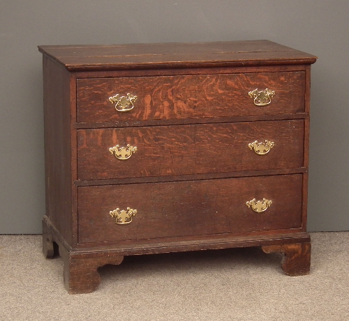 An old oak chest of drawers of 18th