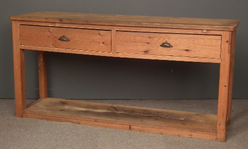 A pitch pine dresser base the top with