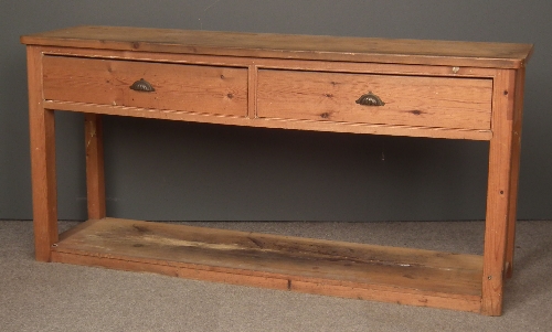 A pitch pine dresser base the top